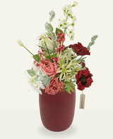 Kunstmatig chocolade Cosmos boeket 62 cm